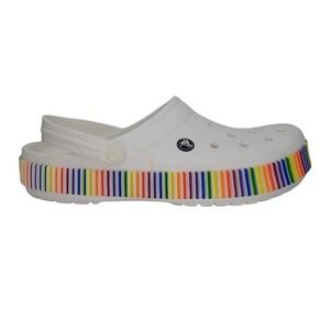 Crocs Shoes Clogs Color- Spectrum White Rainbow Men Size 12
